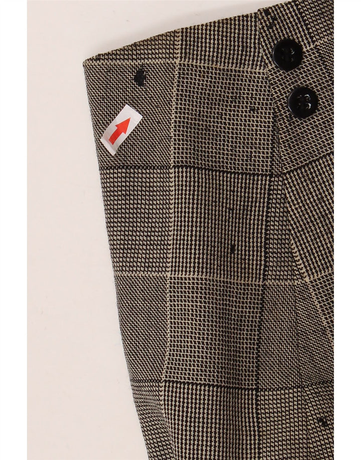 Jaeger Chaqueta tipo blazer corta con 1 botón para mujer UK 10 Small Grey Check Cotton