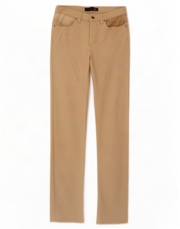 Just Cavalli Pantalones casuales rectos para mujer IT 44 Medium W30 L35 Beige