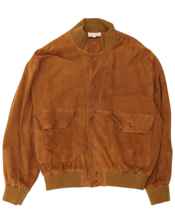 Living World Chaqueta bomber de ante para hombre UK 42 XL Beige