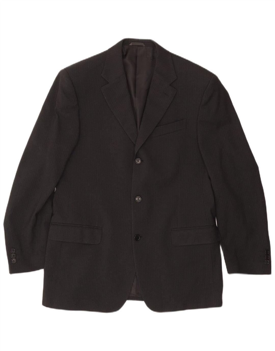 GIANFRANCO FERRE Chaqueta tipo blazer de 3 botones para hombre UK 38 Mediana negra a rayas
