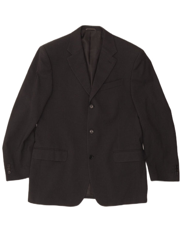 GIANFRANCO FERRE Chaqueta tipo blazer de 3 botones para hombre UK 38 Mediana negra a rayas