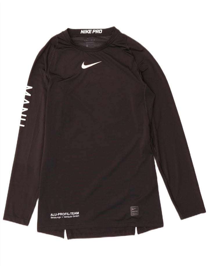 Nike Dri Fit Graphic Top manga larga para hombre poliéster negro grande