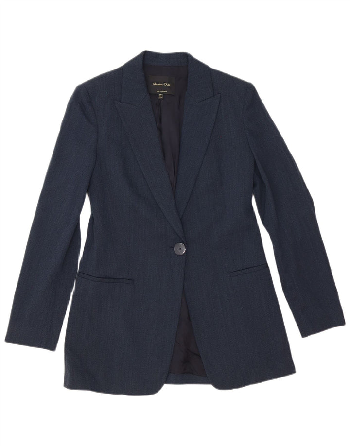 Massimo Dutti Blazer Mujer 1 Botón EU 36 XS Viscosa Azul Marino