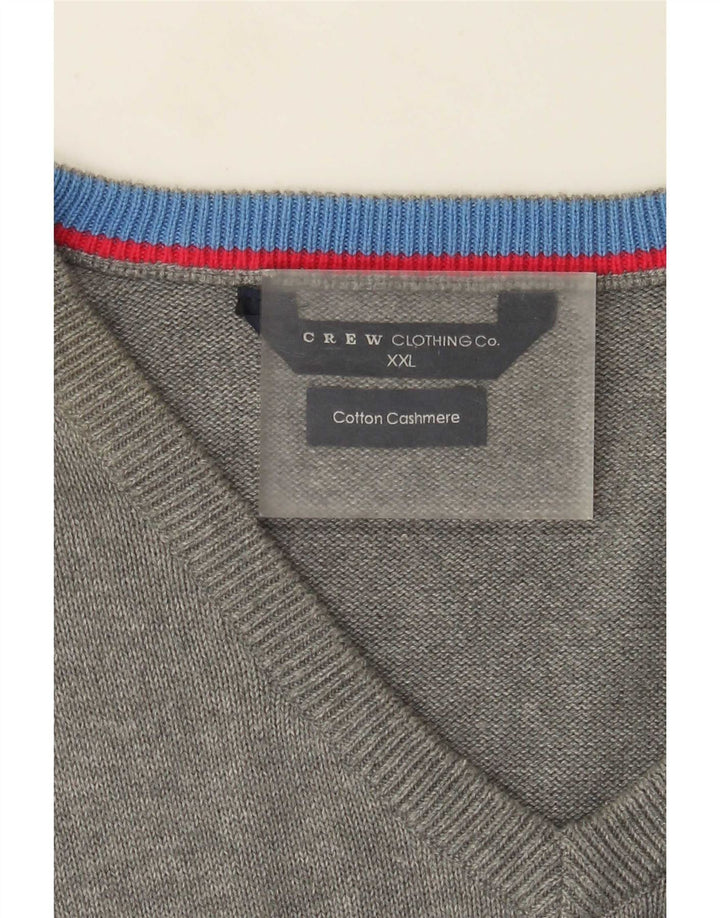 J. Crew Jersey con cuello en V para hombre, talla 2XL, algodón gris