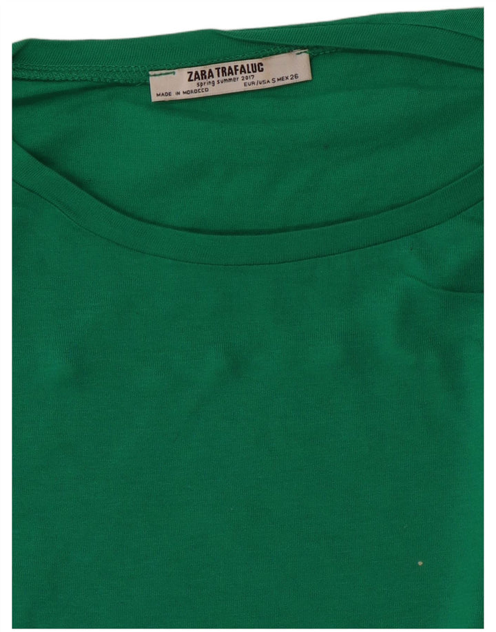 ZARA Womens Trafaluc Blouse Top UK 10 Small Green