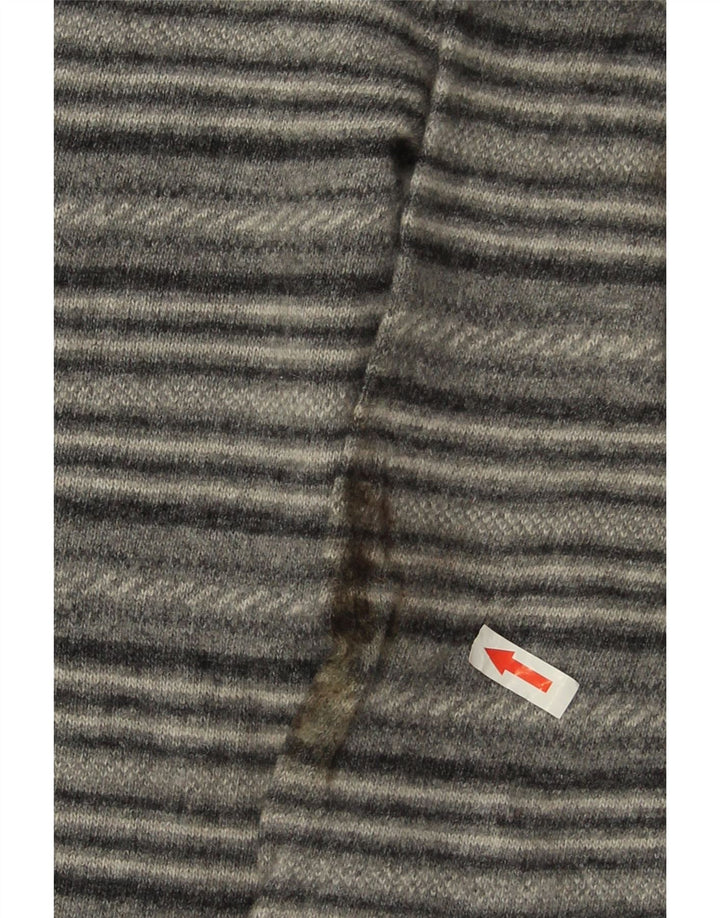 Marlboro Classics - Jersey de cuello redondo para hombre, talla XL, color gris a rayas