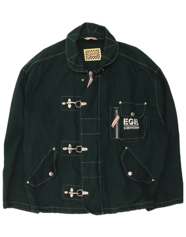 Egemony Chaqueta utilitaria gráfica para hombre UK 42 XL Poliéster verde