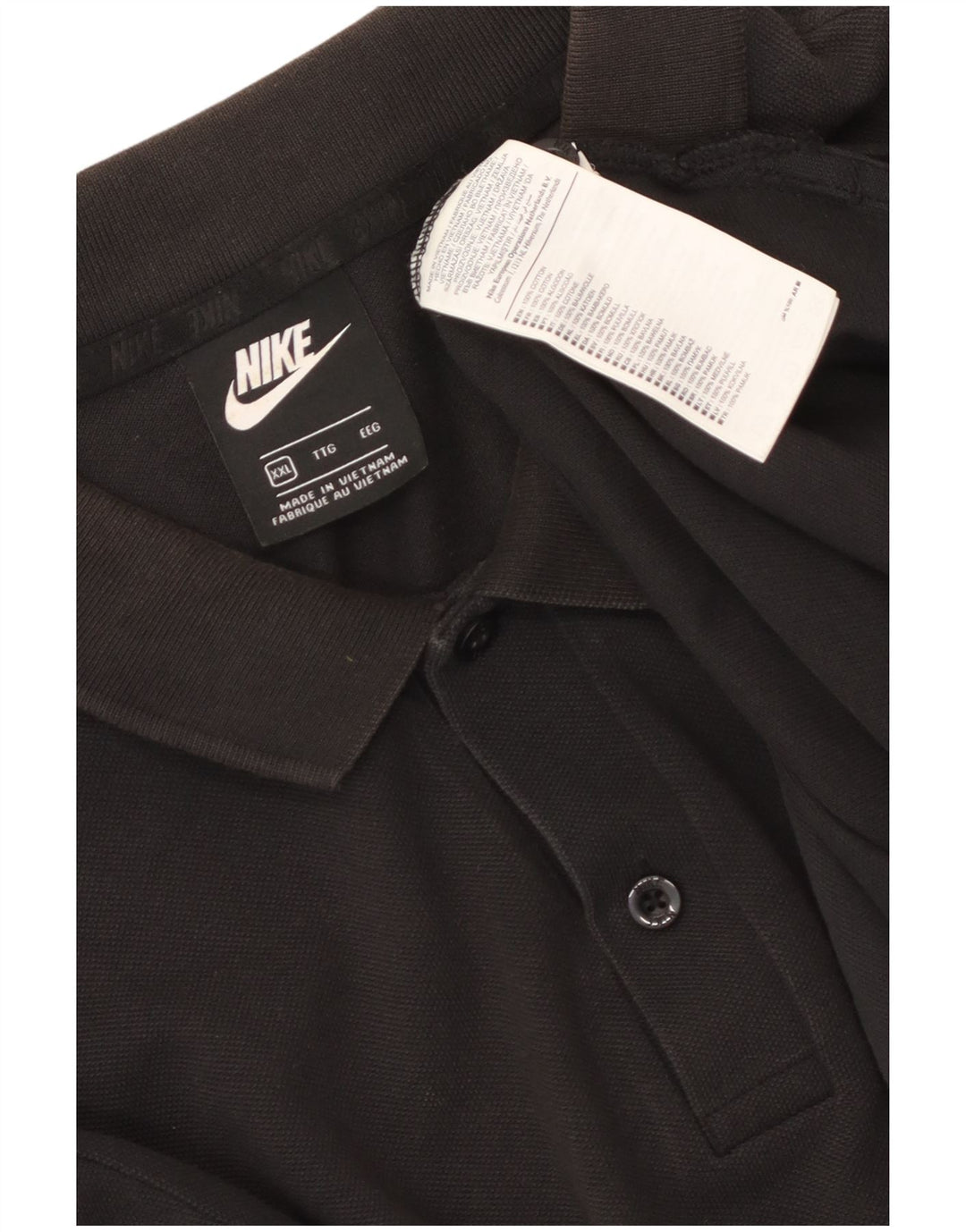 Nike Polo Hombre 2XL Algodón Negro