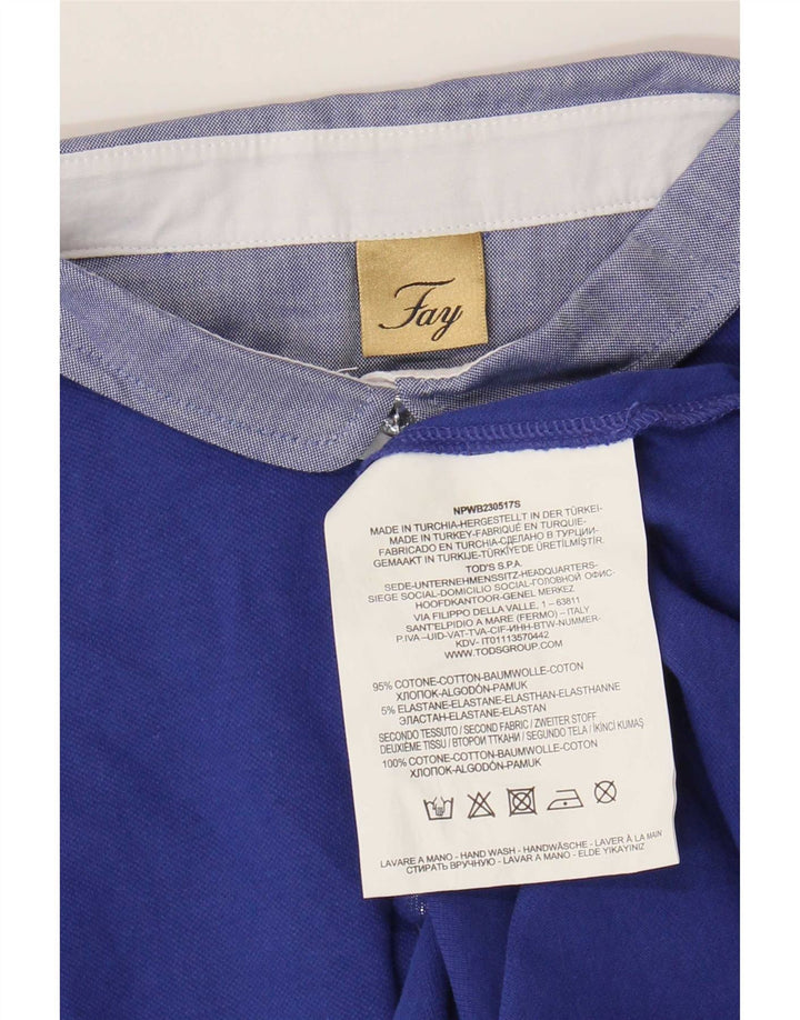 Fay Polo para mujer UK 44 Grande Algodón azul