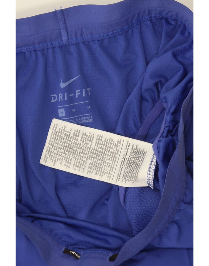 NIKE Pantalones cortos deportivos Dri Fit para mujer UK 12 Poliéster azul medio