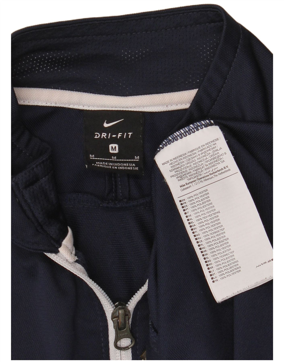 Nike Hombre Dri Fit Chándal Top Chaqueta Mediana Azul Marino Poliéster
