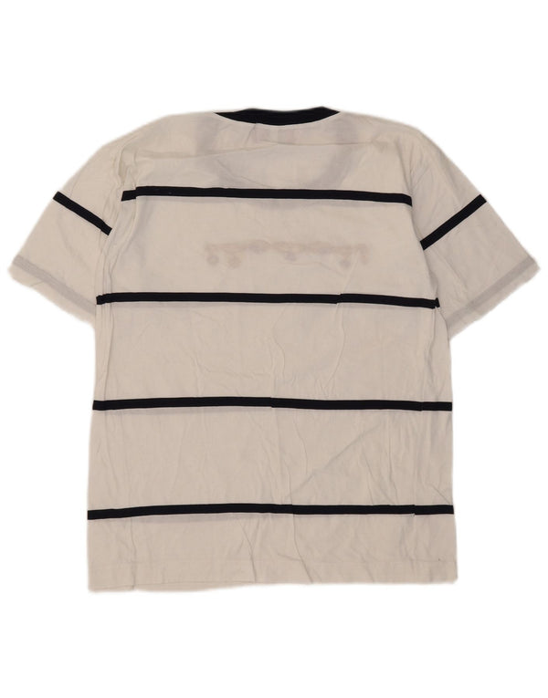 Vintage mujer camiseta gráfica Top Reino Unido 10 pequeño blanco rayas