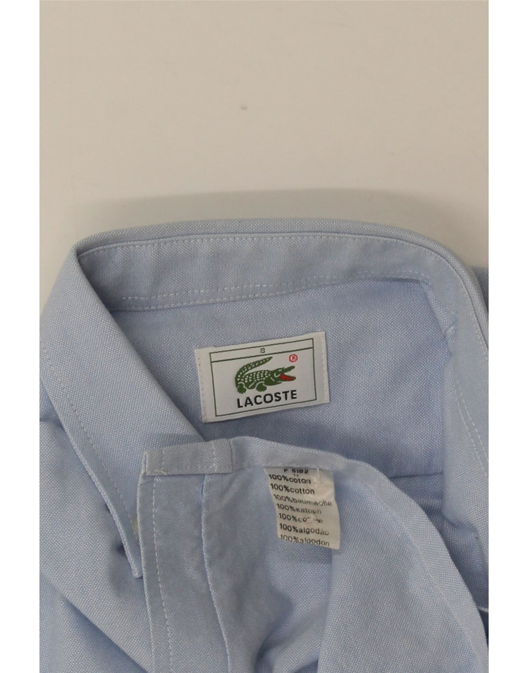 Camisa LACOSTE Niño 7-8 Años Azul Algodón