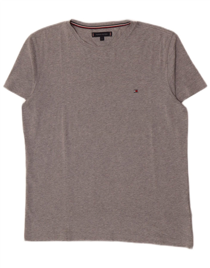Tommy Hilfiger - Camiseta para hombre, talla grande, algodón gris