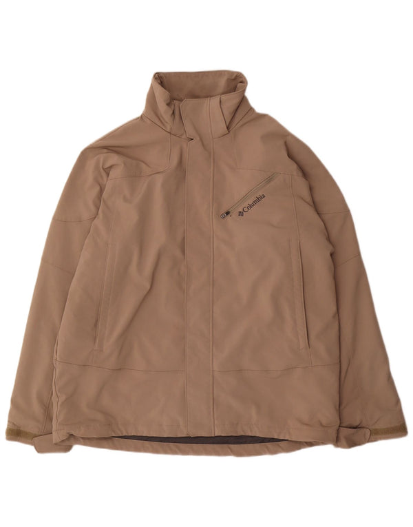 Columbia Chaqueta cortavientos para hombre UK 40 Large Beige Poliéster