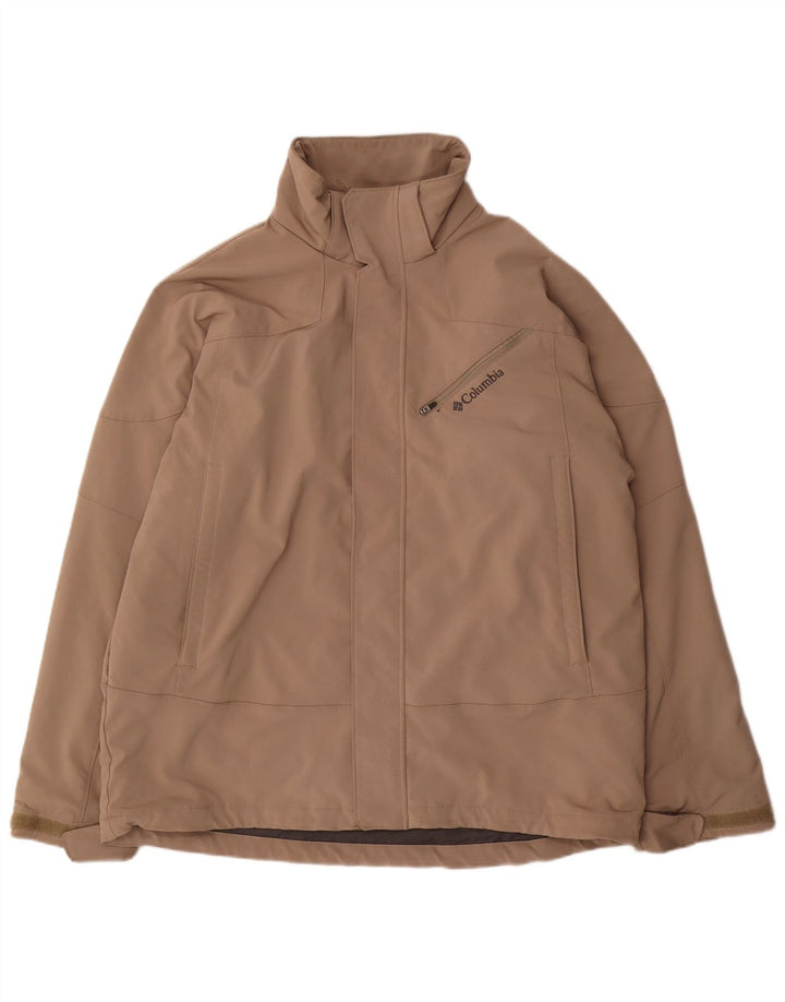Columbia Chaqueta cortavientos para hombre UK 40 Large Beige Poliéster