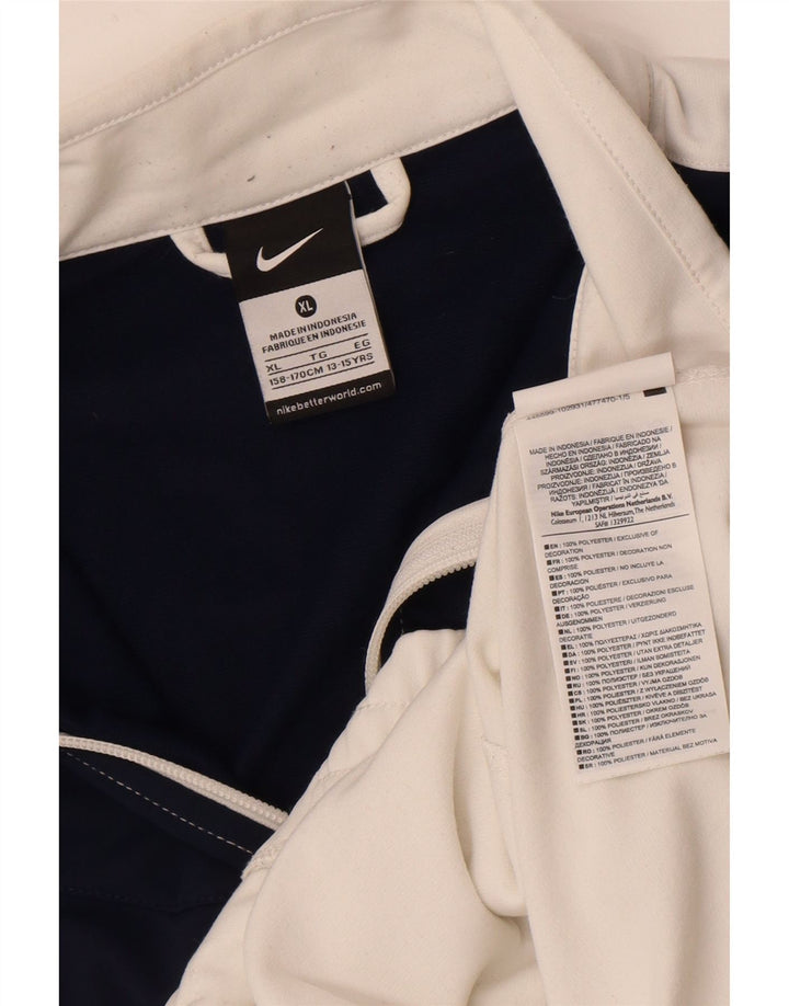 Nike Chaqueta de chándal para niños 13-14 años XL Blanco Colorblock Poliéster