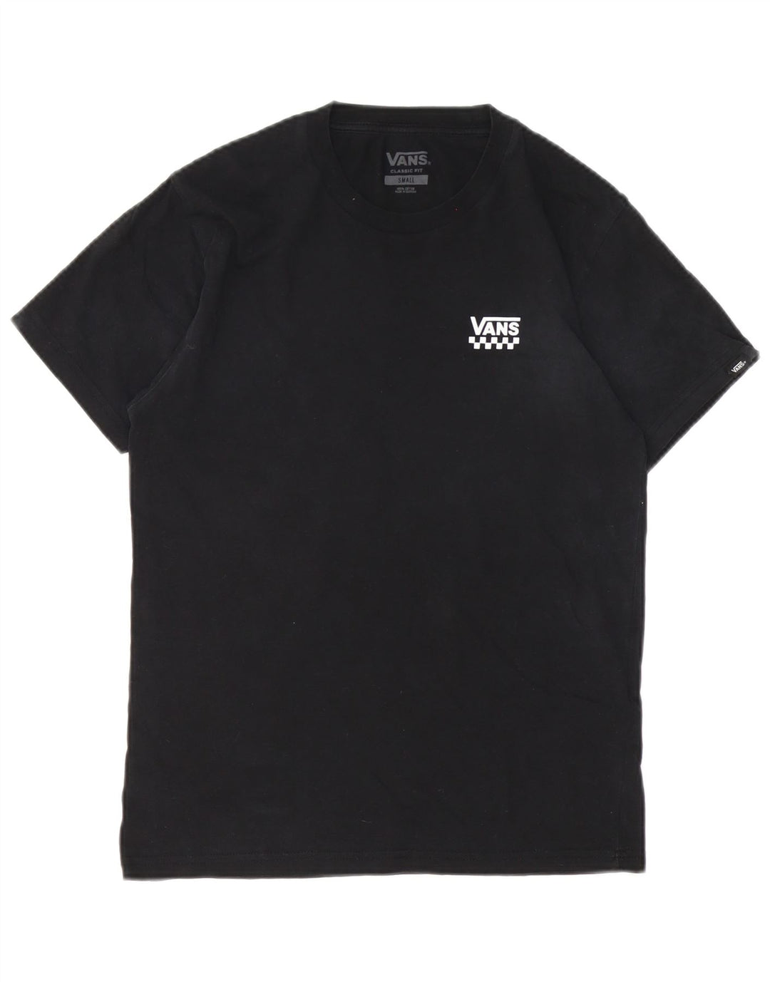 Vans Camiseta Classic Fit para hombre Top Small Black Cotton