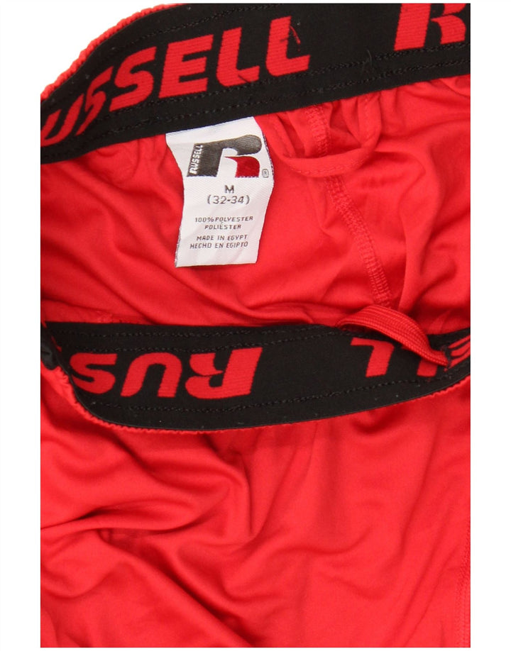 RUSSELL ATHLETIC Pantalones cortos deportivos Dri-Power para hombre con bloques de color rojo mediano