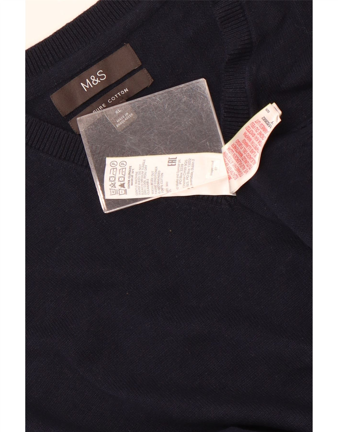 Marks & Spencer Camiseta sin mangas para hombre XL Algodón azul marino