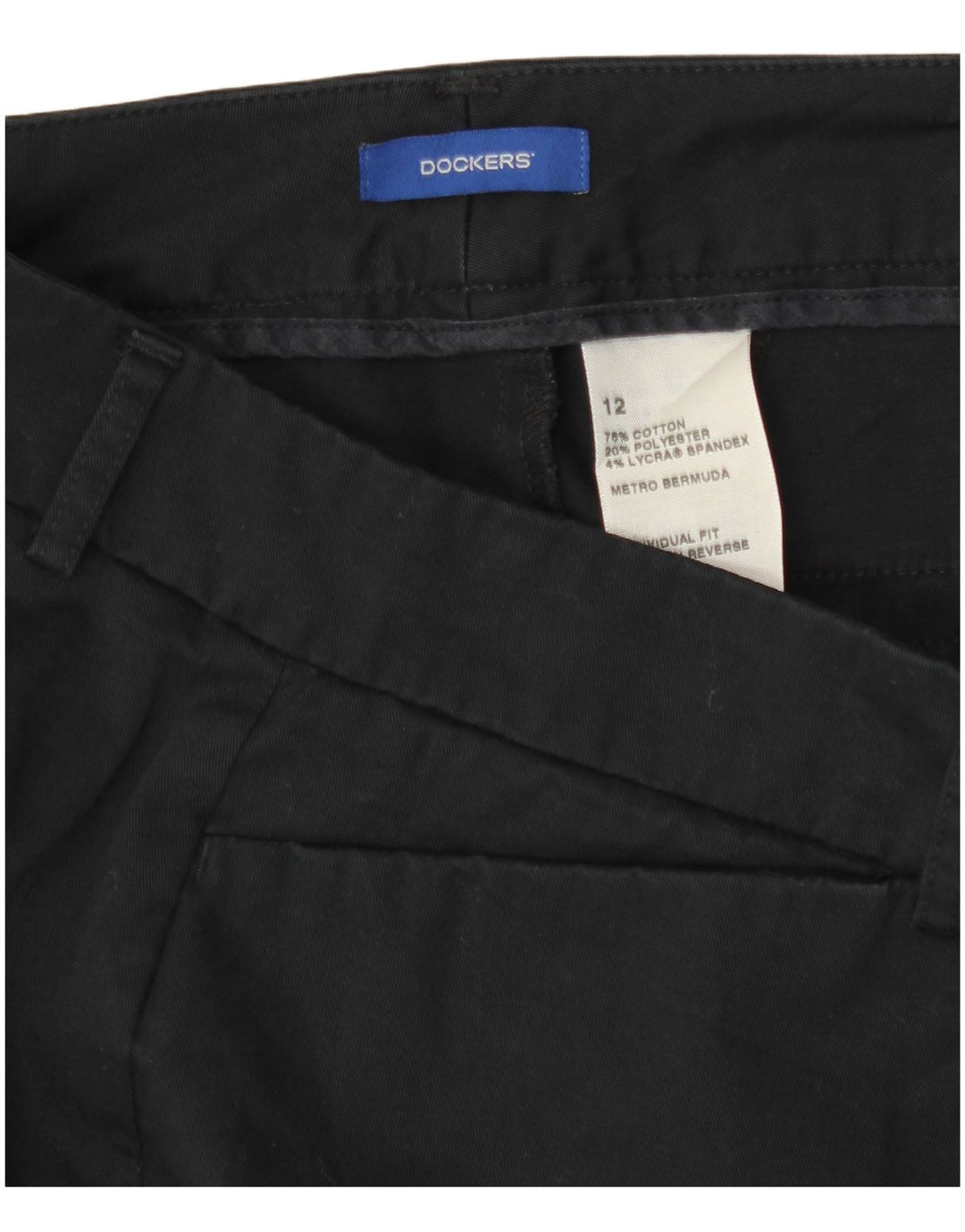 Dockers Pantalones Cortos Casuales para Mujer Grande W36 Algodón Negro