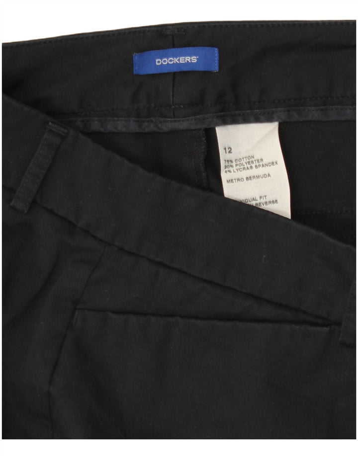 Dockers Pantalones Cortos Casuales para Mujer Grande W36 Algodón Negro