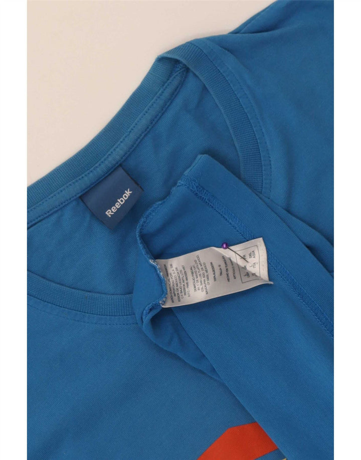 Reebok - Camiseta gráfica para hombre, talla grande, algodón azul