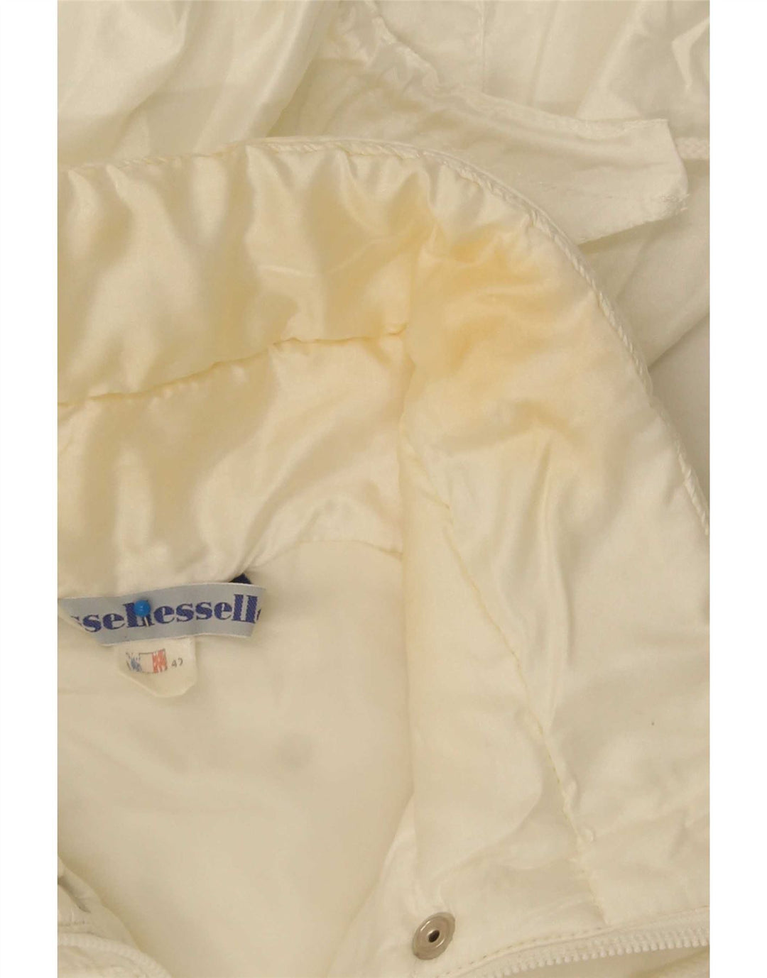 Ellesse Mujer Chaqueta Acolchada Con Capucha IT 42 Medium Off White