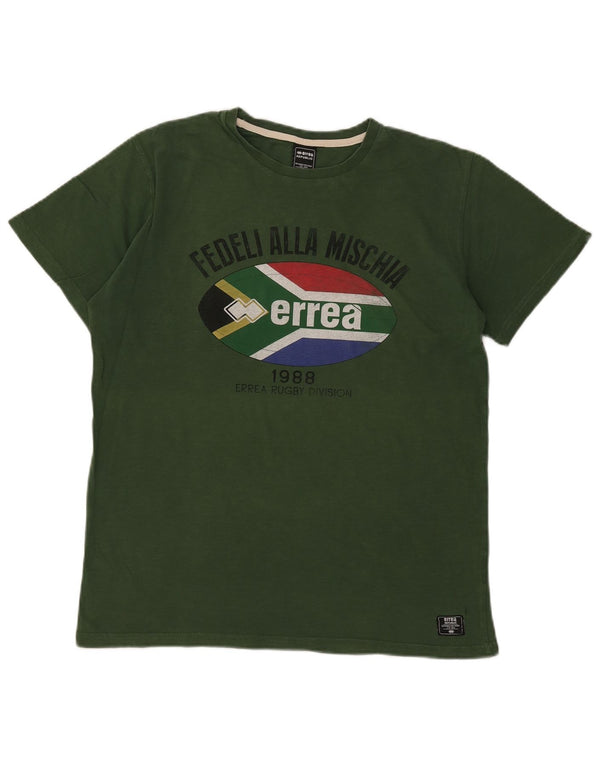 Errea - Camiseta gráfica para hombre, talla grande, verde