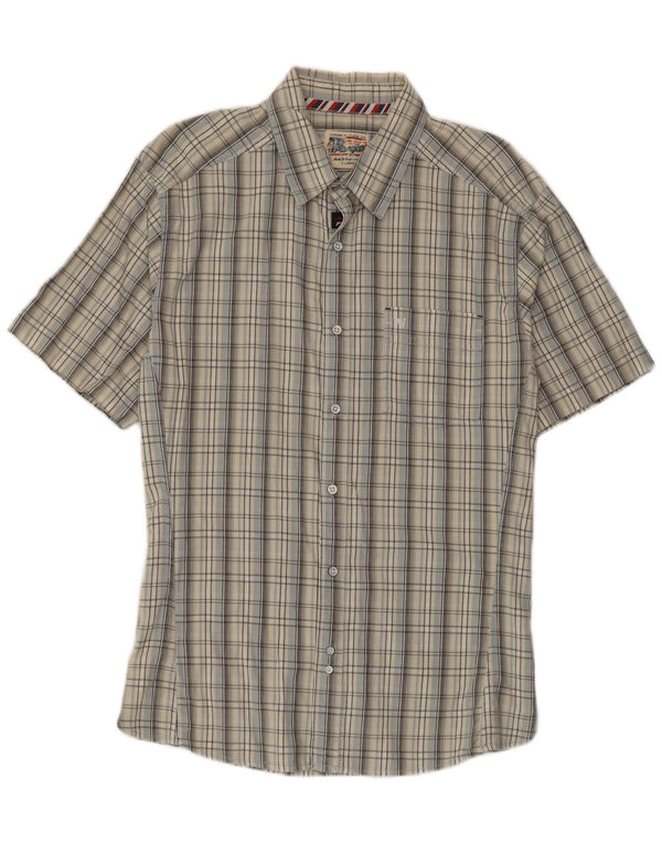 Wrangler Camisa De Manga Corta Hombre XL Algodón A Cuadros Gris