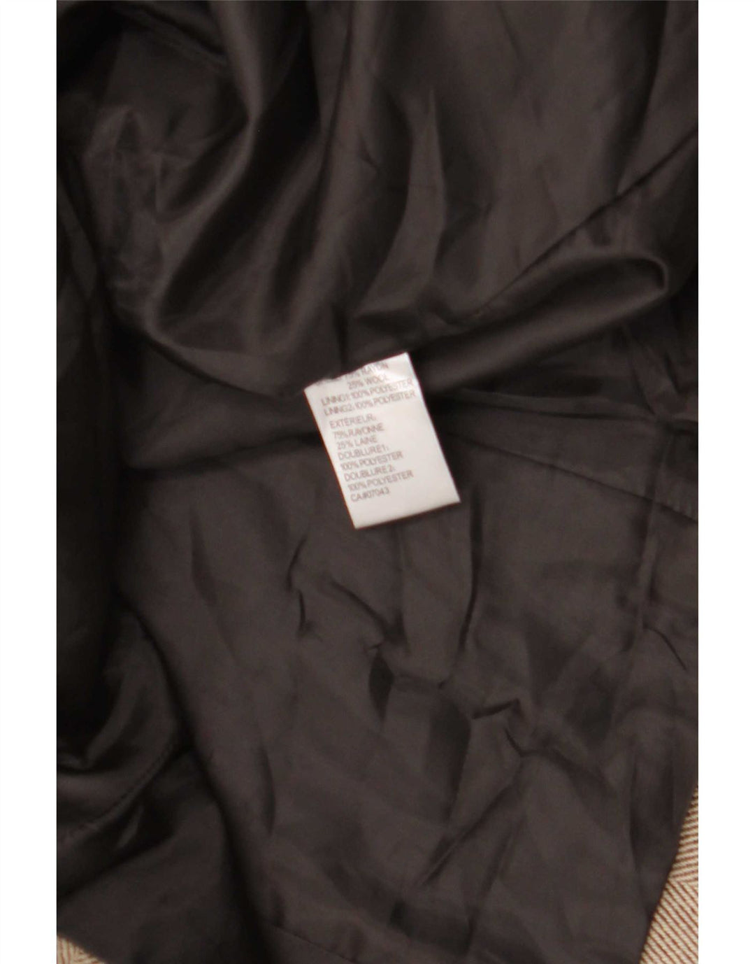 Calvin Klein Chaqueta Blazer de 5 Botones para Mujer US 14 XL Beige Espiga Rayón