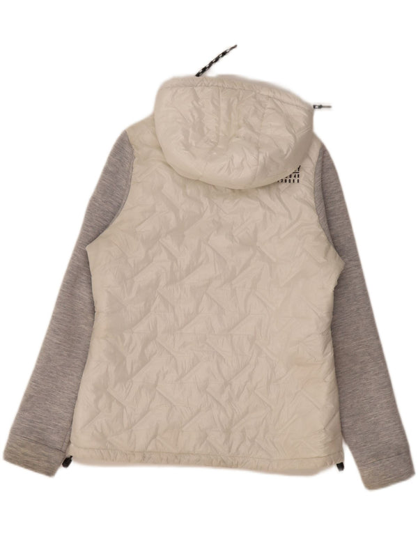 Superdry Chaqueta Acolchada Con Capucha Para Mujer UK 44 Grande Blanco Colorblock