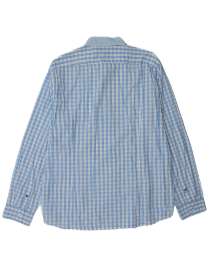 HUGO BOSS Mens Regular Fit Shirt XL Blue Check Cotton