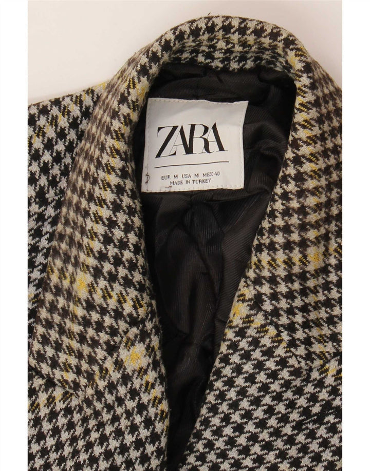 Zara Chaqueta tipo blazer con doble botonadura para hombre UK 38 Medium Black Houndstooth