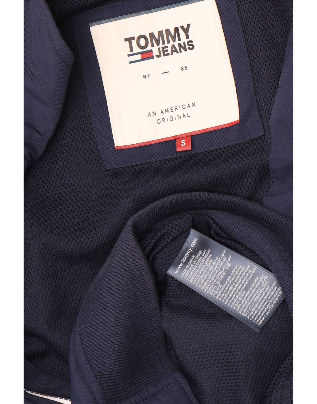 Tommy Hilfiger Chaqueta Bomber para Hombre UK 36 Small Azul Marino Poliamida