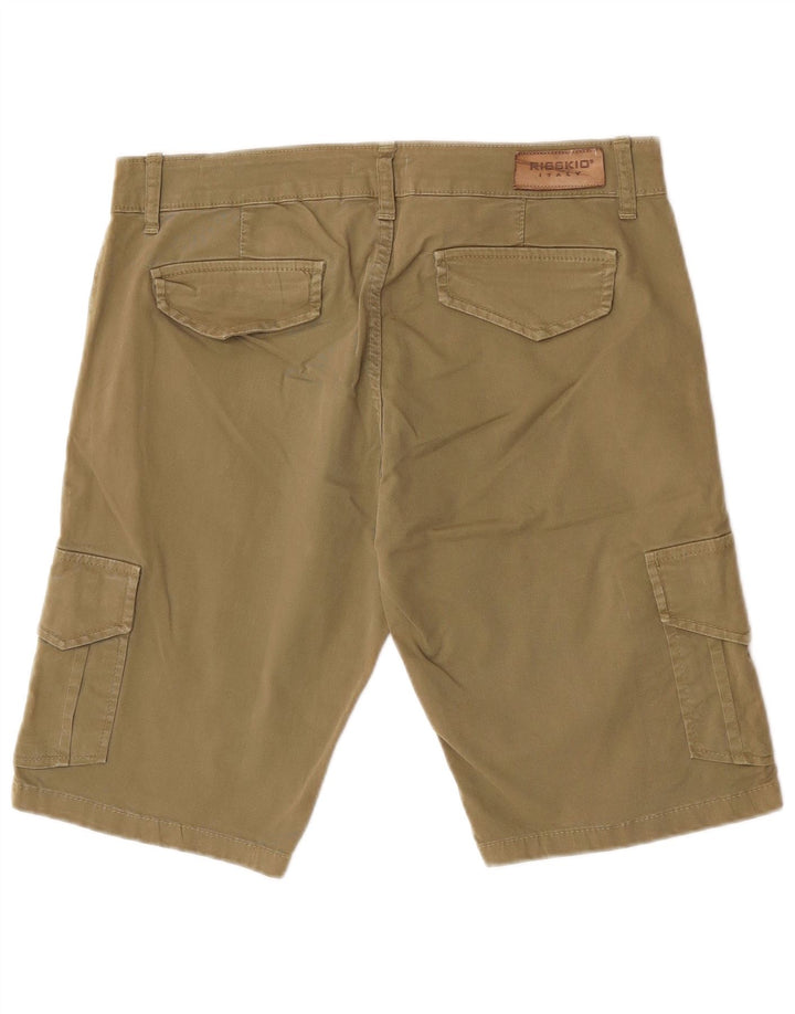 Risskio pantalones cortos cargo para hombre W34 grande caqui