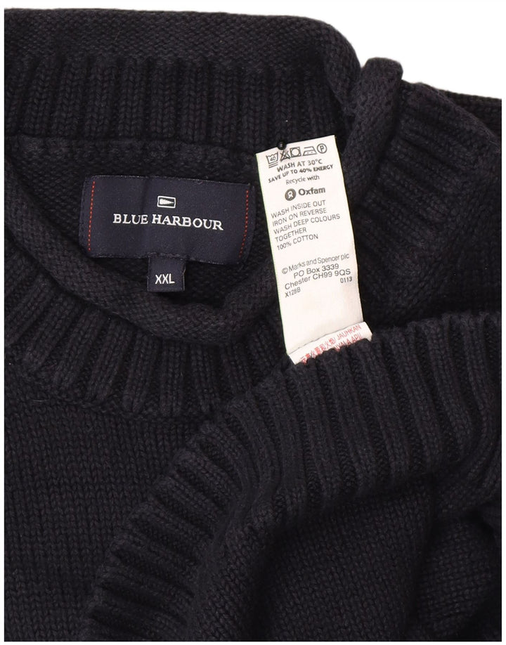 Marks & Spencer Suéter azul marino con cuello de tortuga Harbor para hombre 2XL Azul marino