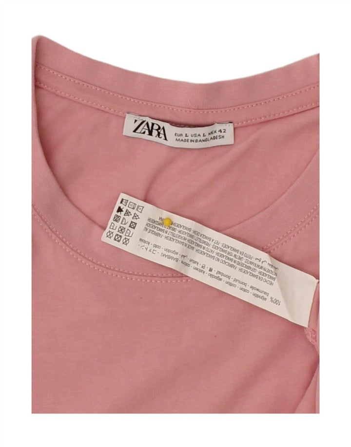ZARA Mens T-Shirt Top Large Pink Cotton Vintage Zara and Second-Hand Zara from Messina Hembry 