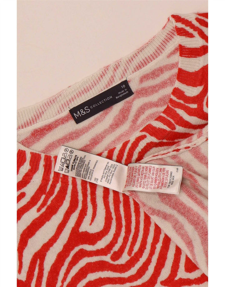 Marks & Spencer Suéter de Cuello Redondo para Mujer UK 10 Small Rojo