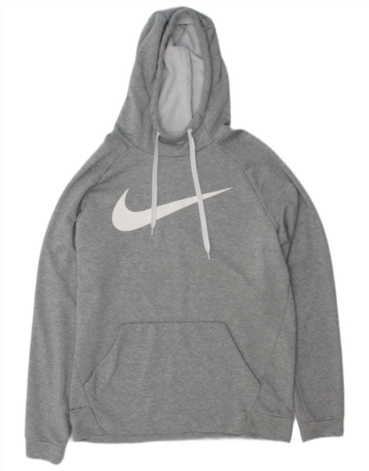 Nike Dri Fit Graphic Sudadera con capucha para hombre, talla grande, poliéster moteado gris