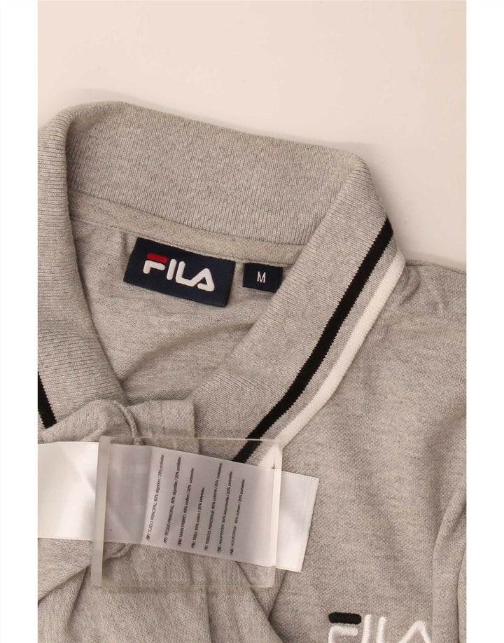 Polo Fila Hombre De Algodón A Rayas Gris Medio