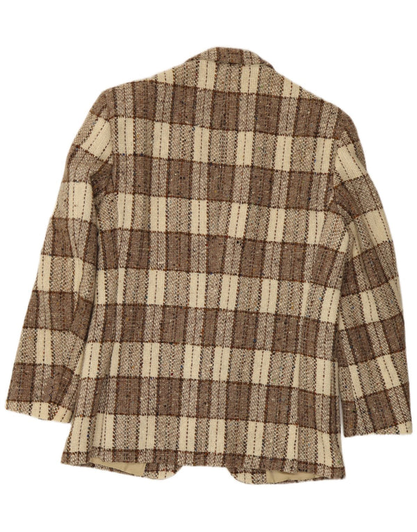 Cacharel Mens 2 Button Blazer Jacket IT 52 XL Beige Check Wool