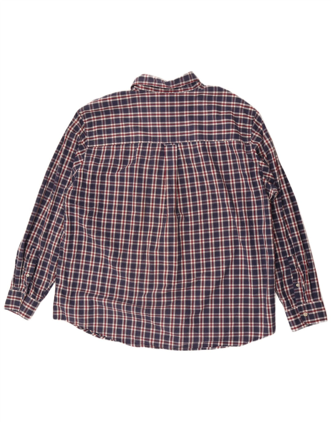 Chaps Camisa de fácil cuidado para hombre, 2XL, algodón a cuadros azul marino