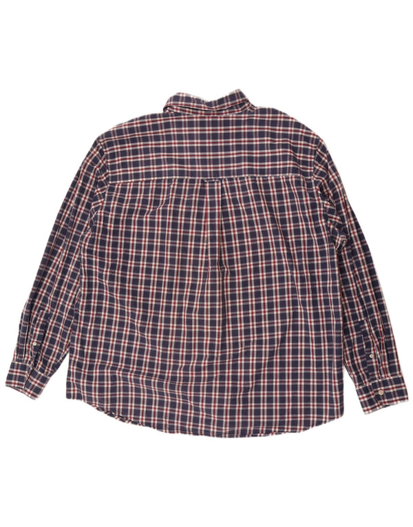 Chaps Camisa de fácil cuidado para hombre, 2XL, algodón a cuadros azul marino