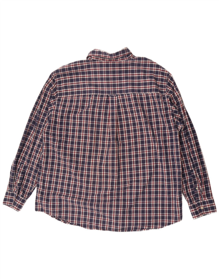 Chaps Camisa de fácil cuidado para hombre, 2XL, algodón a cuadros azul marino