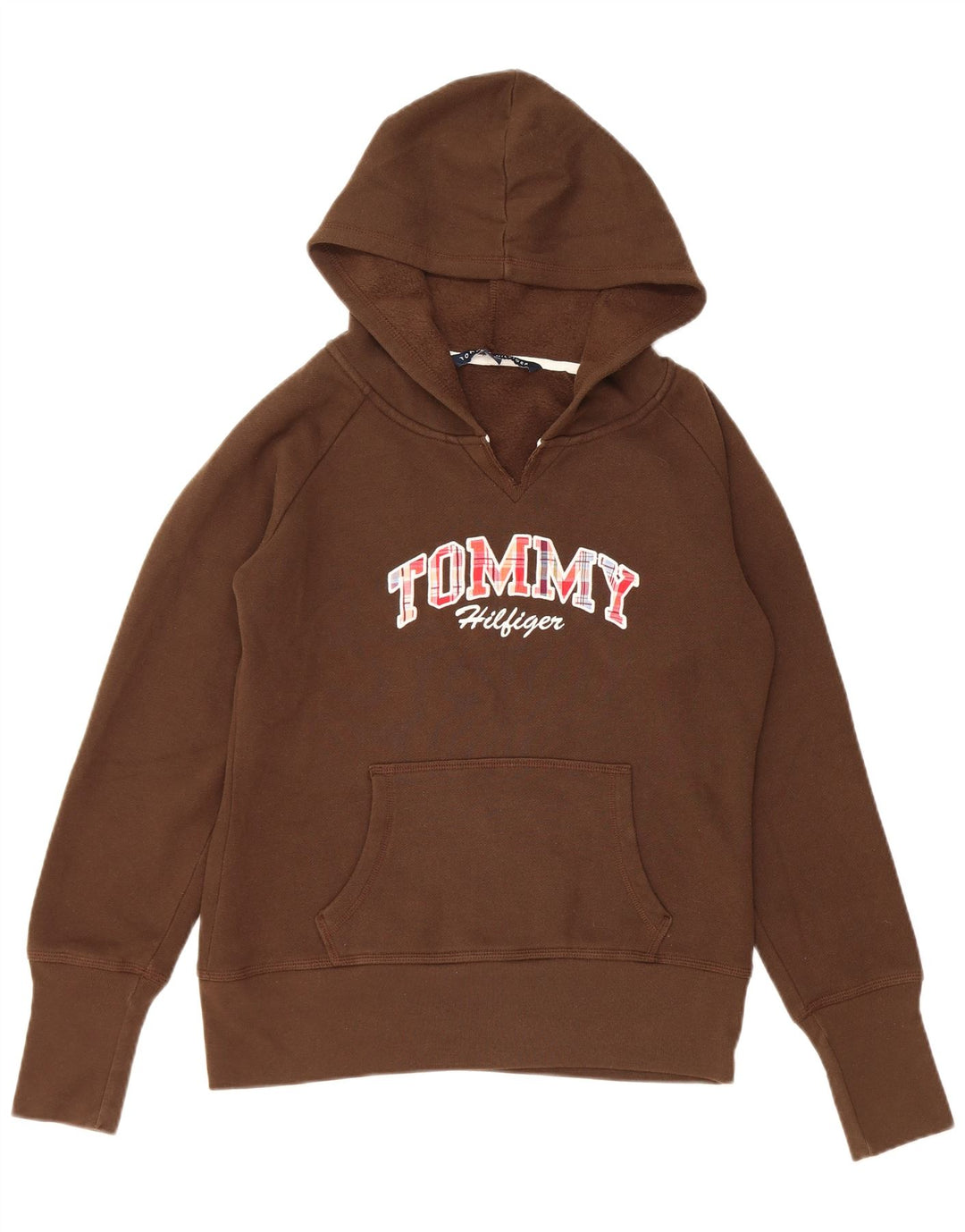 TOMMY HILFIGER Jersey con capucha gráfico extragrande para mujer UK 10 Small Brown