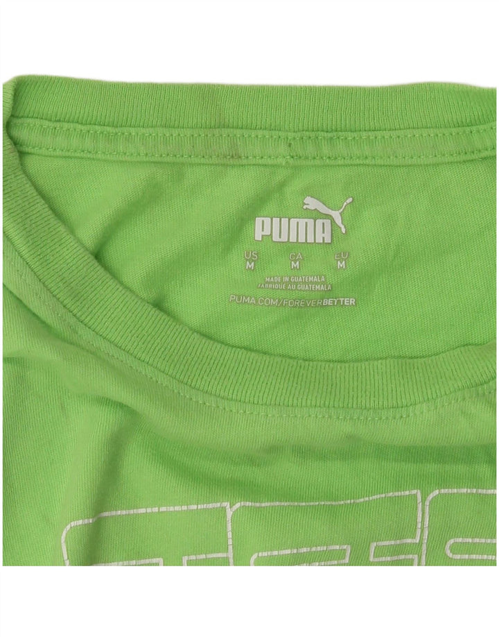 PUMA - Camiseta gráfica para mujer, talla 40, color verde medio