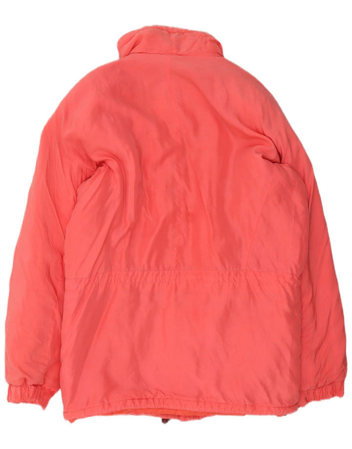 Vintage mujer cortavientos chaqueta Reino Unido 18 XL seda rosa