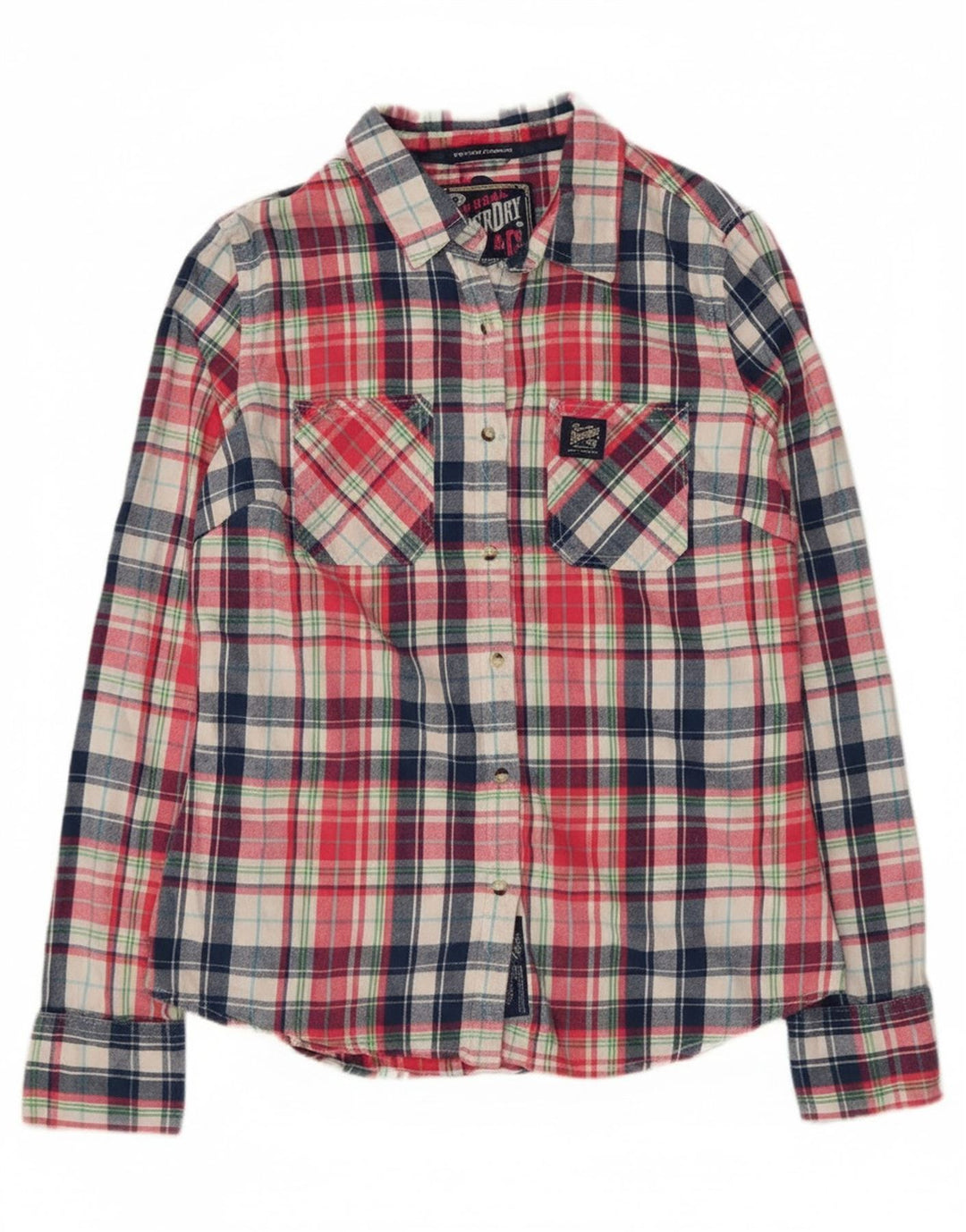 Superdry Camisa de franela de corte clásico para mujer, talla M, algodón multicolor