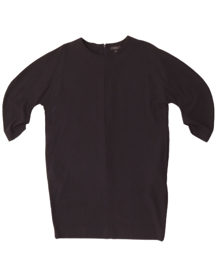 Cos Vestido recto extragrande de manga 3/4 para mujer EU 40 Viscosa negra mediana